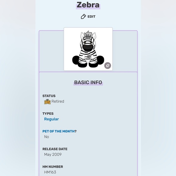Webkinz- Zebra- Retired- No code- HM163 - Picture 2 of 14